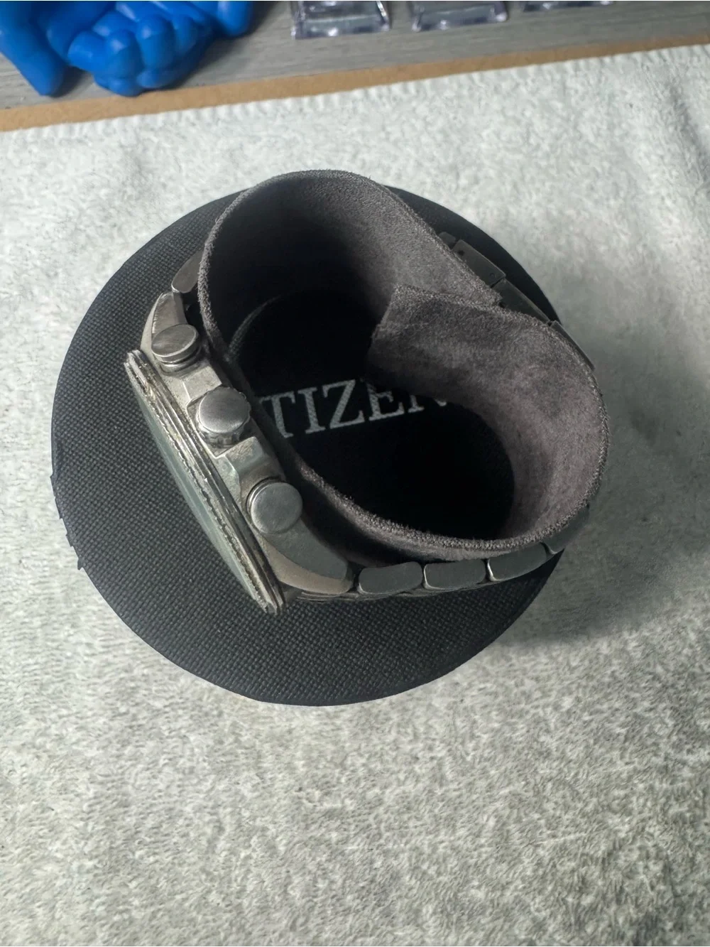 #212 Citizen Silver and Black Eco-Drive Chronograph Men’s Watch
